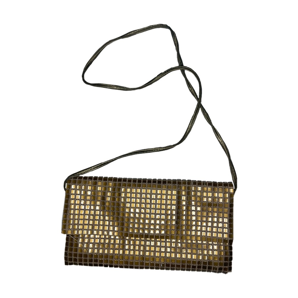 Golden tile bag with mirror inside